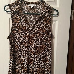 Danny & Nicole Animal Print Sleeveless Blouse
